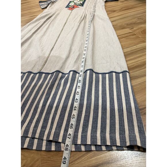 Faith Vintage Women’s maxi dress Neutrals Stripe Relaxed Boho fit size Small - Picture 6 of 7
